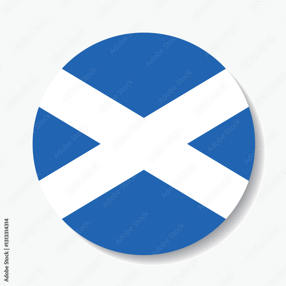Obraz premium Flag of Scotland. Scotland flag circle icon vector illustration