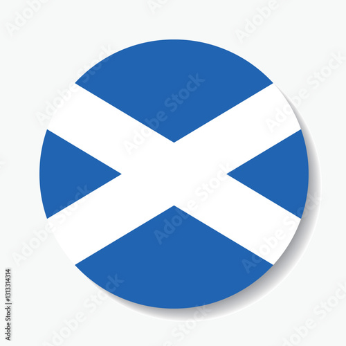 Flag of Scotland. Scotland flag circle icon vector illustration
