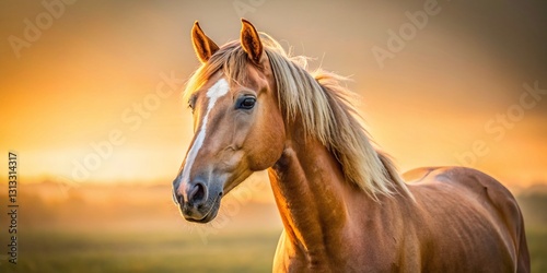 Minimalist Photography  Elegant Horse in Serene Landscape