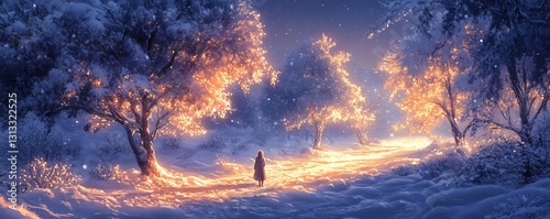 Magical winter wonderland path