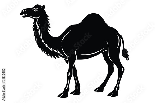 camel with a black silhouette