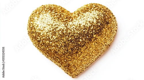 Sparkling Golden Heart Shaped Glittery Decoration for Celebrations