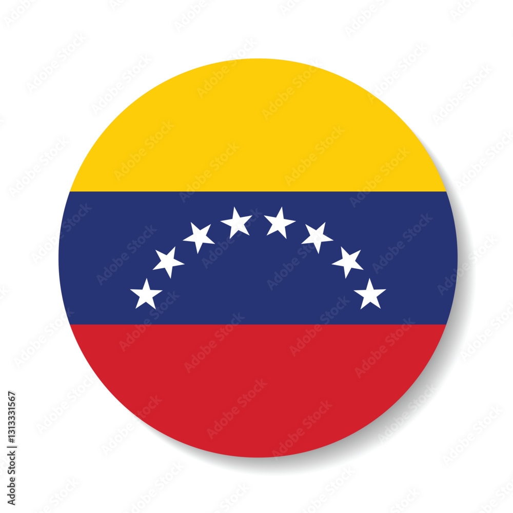 Venezuela circle flag logo icon digital vector illustration Venezuela circle flag logo icon digital vector illustration
