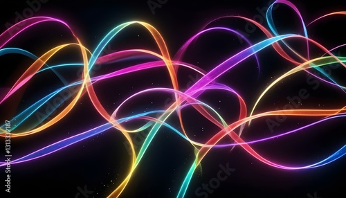 neon, abstract, colorful, glowing, lines, light, vibrant, futuristic, digital, energy, dynamic, motion, electric, spectrum, illuminated, fluid, movement, artistic, modern, radiant, bright, luminescent