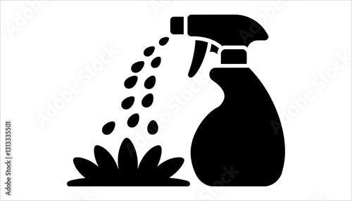 Spray Bottle Icon. Cleaning and Disinfectant Silhouette Vector for Hygiene and Sanitation.