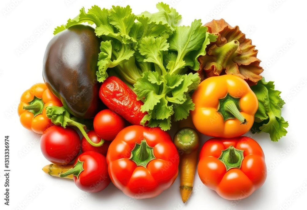 A vibrant, fresh vegetable, perfectly isolated on a pure white background, farm, clean A vibrant, fresh vegetable, perfectly isolated on a pure white background, farm, clean