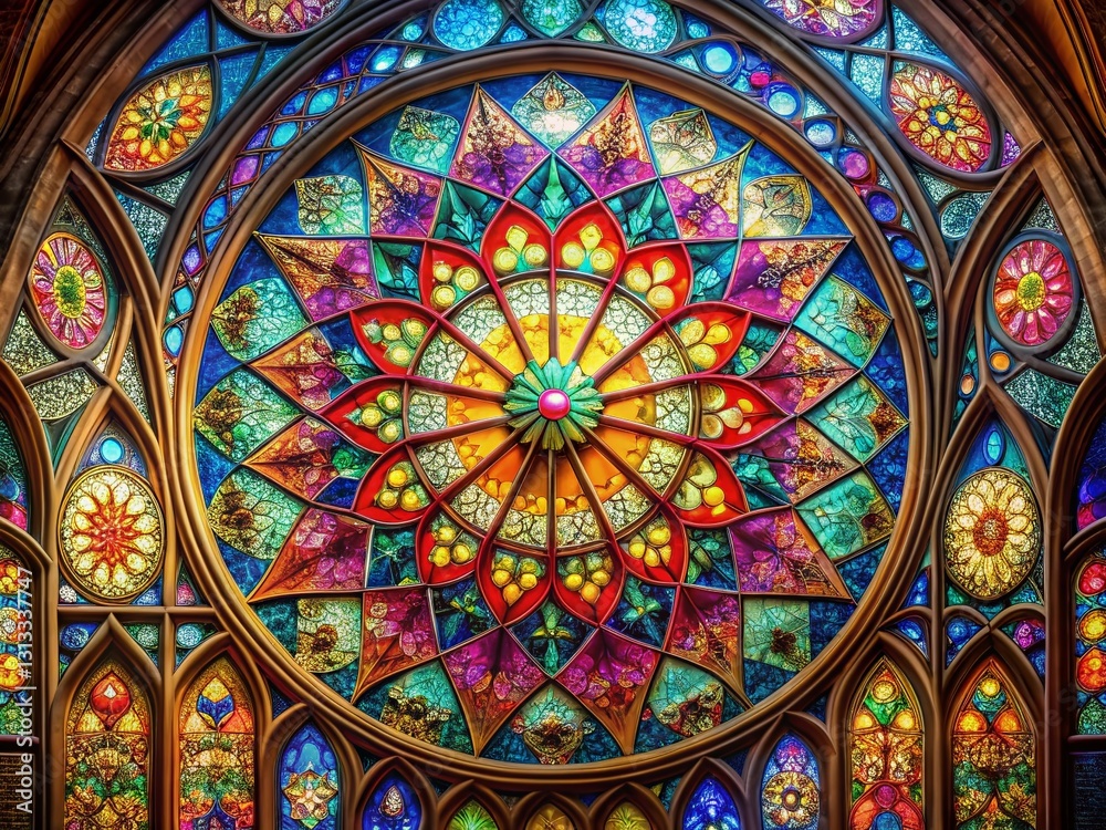 Panoramic Spray Paint Stained Glass: Sacred Geometric Patterns, Religious Art, Spiritual Design Panoramic Spray Paint Stained Glass: Sacred Geometric Patterns, Religious Art, Spiritual Design