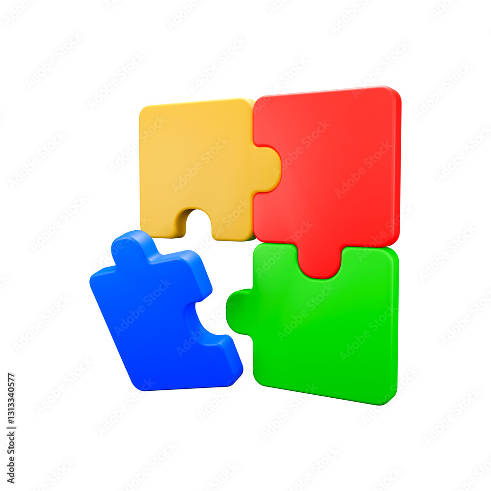 3d rendering icon illustration colorful puzzle with angle 1 3d rendering icon illustration colorful puzzle with angle 1