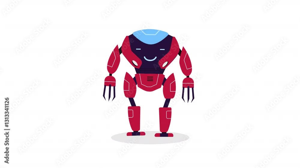 A bold red robot animation with energetic movement, adding a futuristic vibe. A bold red robot animation with energetic movement, adding a futuristic vibe.