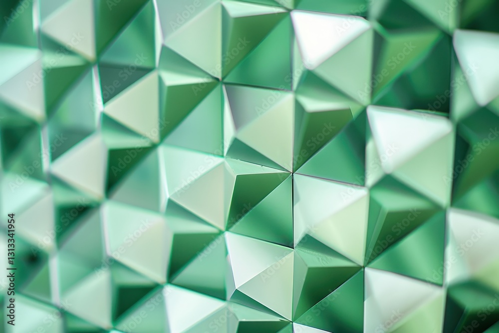 Obraz premium Modern Geometric Design in Green and White with Soft Lighting