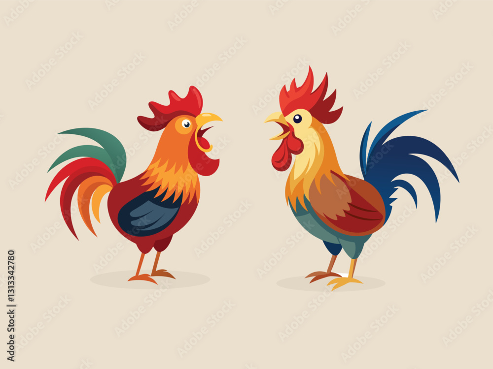 Fototapeta premium two rooster