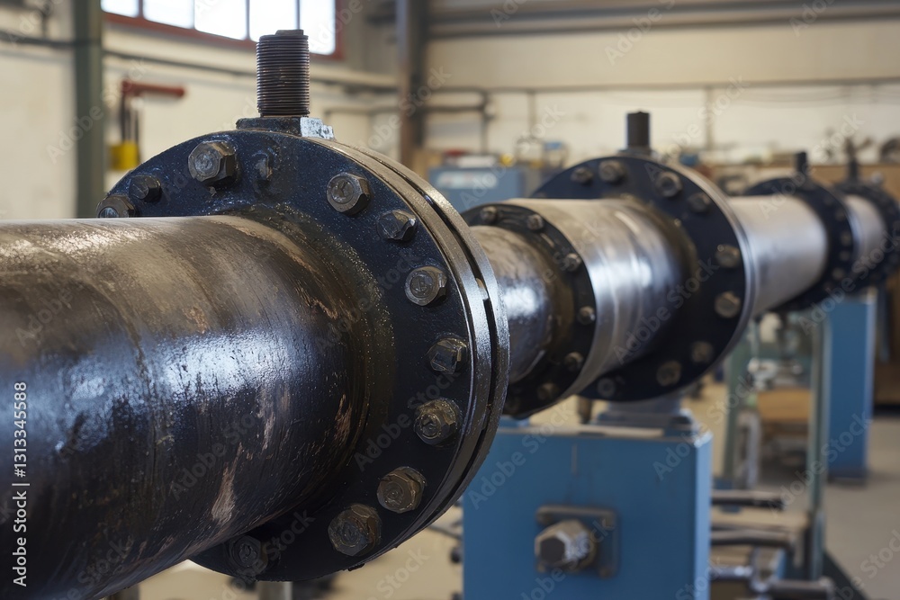 500mm pipe with new gate valves and reduction to 250mm and 150mm New screws and nuts for joints