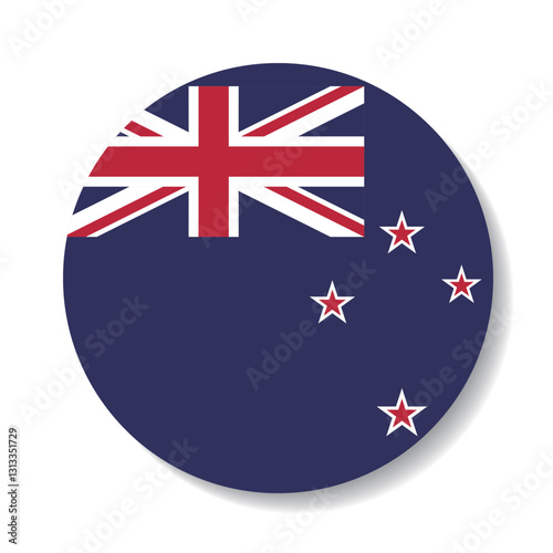 New Zealand flag circle icon vector illustration