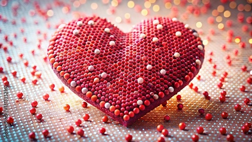 Romantic Valentine's Day Pointillism Heart Design, High-Resolution Stock Photo