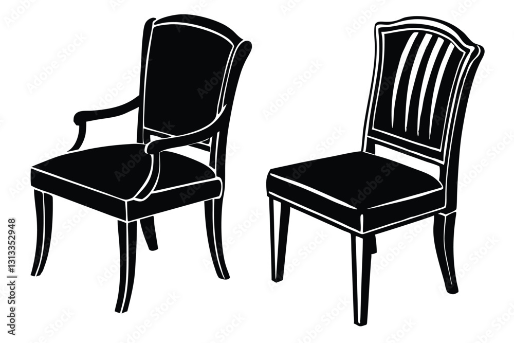 chair silhouette isolated on white background Vector chair silhouette isolated on white background Vector