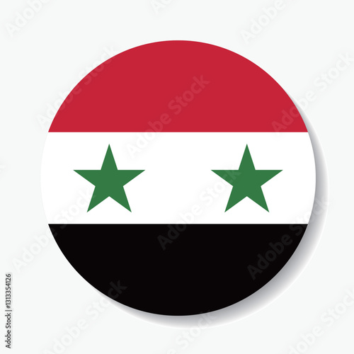 Syria circle flag logo icon digital vector illustration