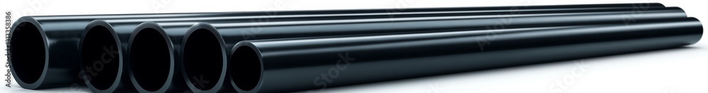 Fototapeta premium Isolated on a white background, the metal pipes are presented in 3D
