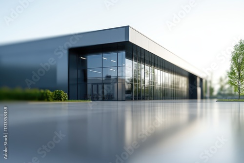 Contemporary warehouse blurred industrial backdrop