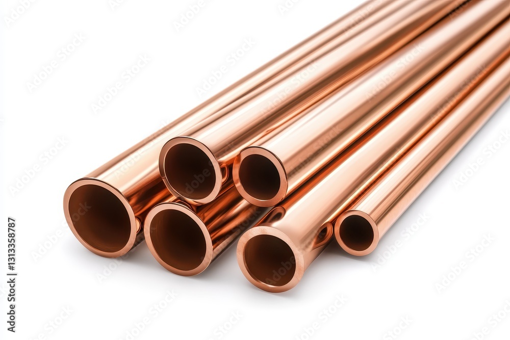 Fototapeta premium copper tubing against a white backdrop