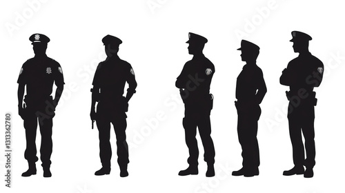 Silhouette of Police Officers  

