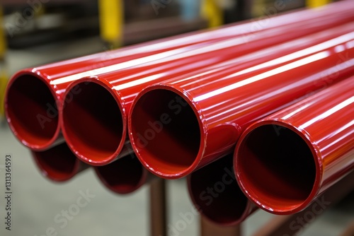 Factory coated rust resistant steel pipes Red iron tubing photo