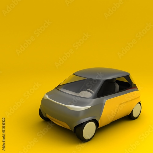 3d micro car design rendering electric ev