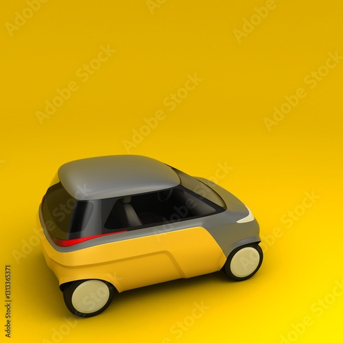 3d micro car design rendering electric ev