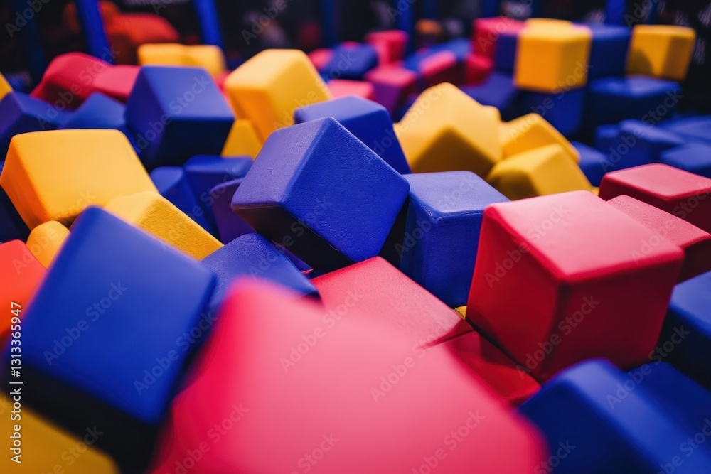 Fototapeta premium Foam blocks in a trampoline area