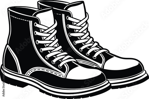 Boot vector black icon isolated on white background