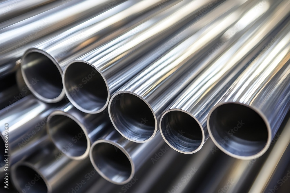 Industrial backdrop featuring stainless steel pipes in food pharmaceutical or chemical production Industrial backdrop featuring stainless steel pipes in food pharmaceutical or chemical production