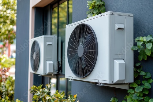 Indoor ventilation system installation for air conditioning photo