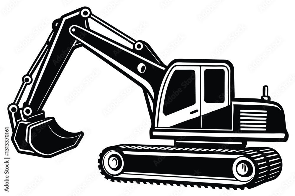 Naklejka premium Silhouette the excavate vector