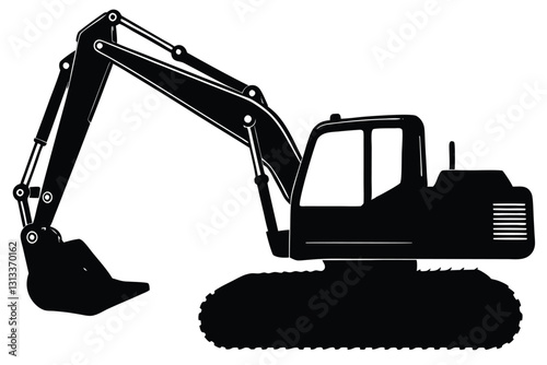 Silhouette the excavate vector