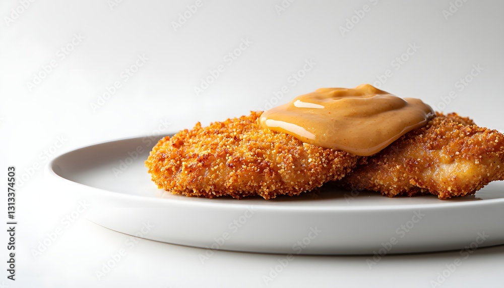 Crispy Breaded Chicken Cutlets with Creamy Sauce Crispy Breaded Chicken Cutlets with Creamy Sauce