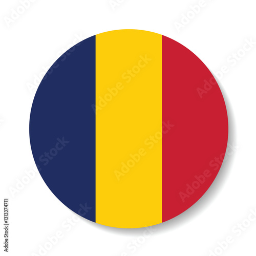 Romania flag circle icon vector illustration