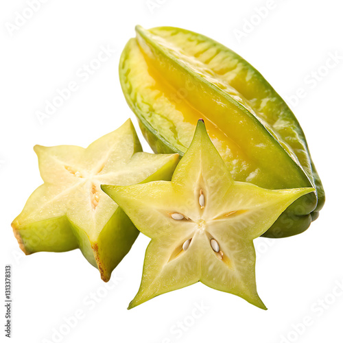 Starfruit slice isolated on white background