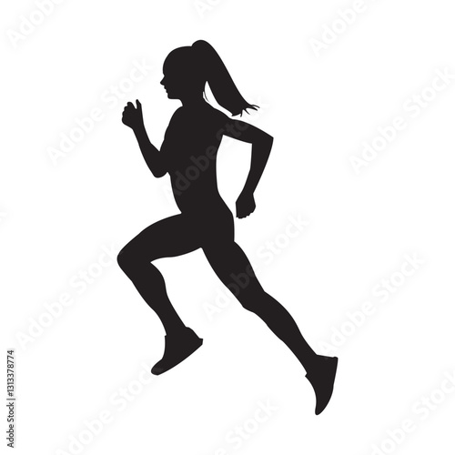 silhouette of a woman running