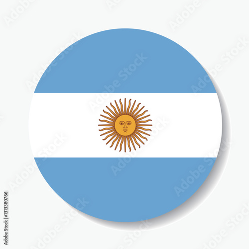 Argentina circle flag logo icon digital vector illustration