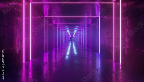 Cyber  digital  speed of light road speed concept. fast neon background  3d render  abstract geometric  colorful light  Glowing Circle  Urban Glow