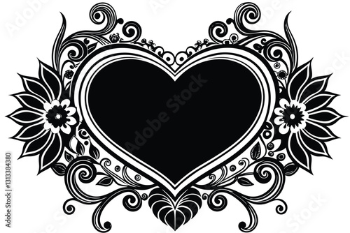 A close up of a heart with a pattern on it generative ai
