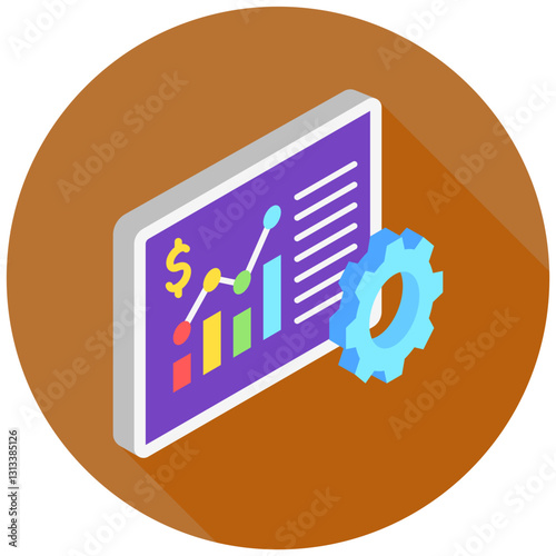 Mobile Trading rounded isometric 3d, mini illustration icon, use for modern concept, UI or UX kit, web and app development. related to business, finance, economy..