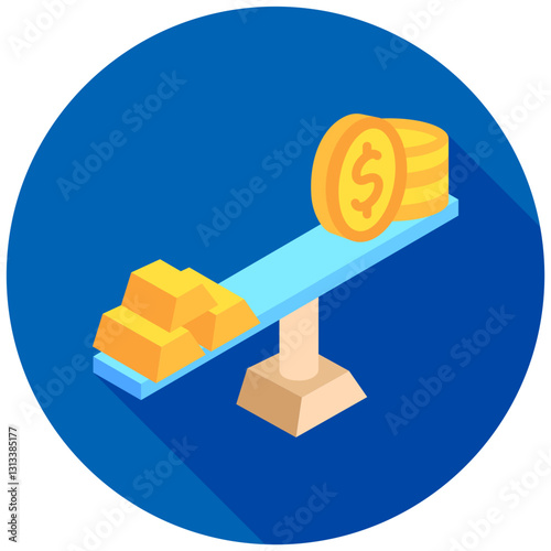 Balance rounded isometric 3d, mini illustration icon, use for modern concept, UI or UX kit, web and app development. related to business, finance, economy..