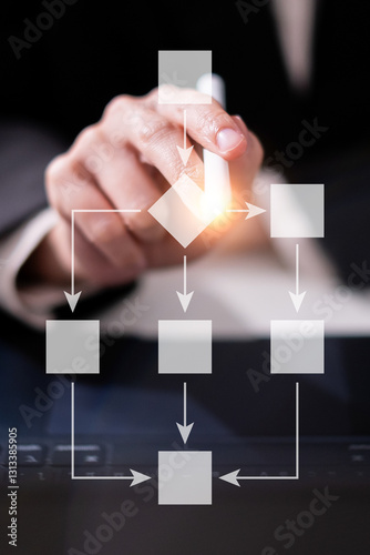Business diagram flowchart process strategy chart management workflow solution implement concept photo