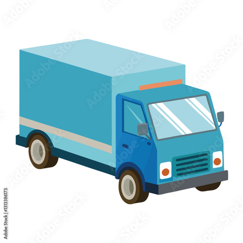 A lovely light blue delivery truck illustration a perfect image for shipping logistics transportation and delivery services