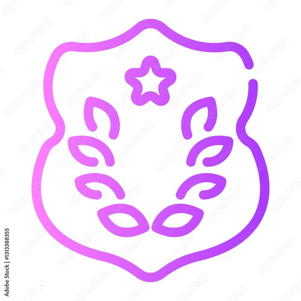 Obraz premium police badge Line Gradient Icon