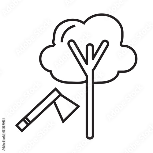 deforestation line icon