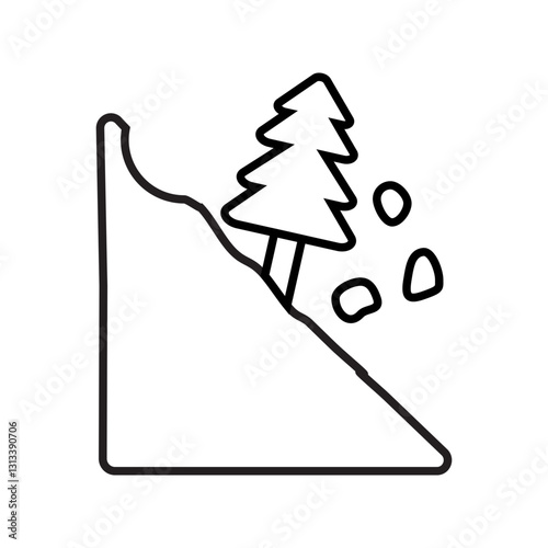 landslide line icon
