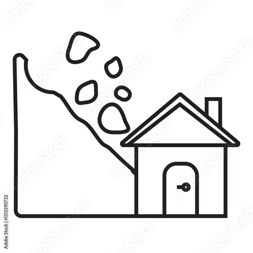 landslide line icon
