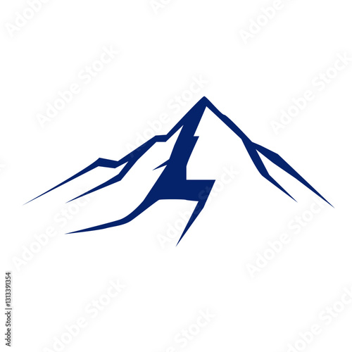 mountain silhouette simple adventure logo
