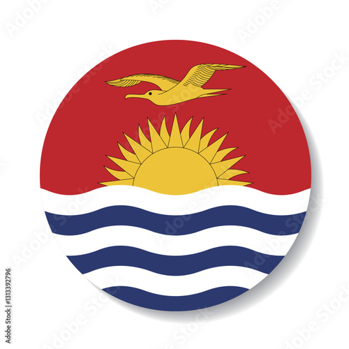 Kiribati circle flag logo icon digital vector illustration